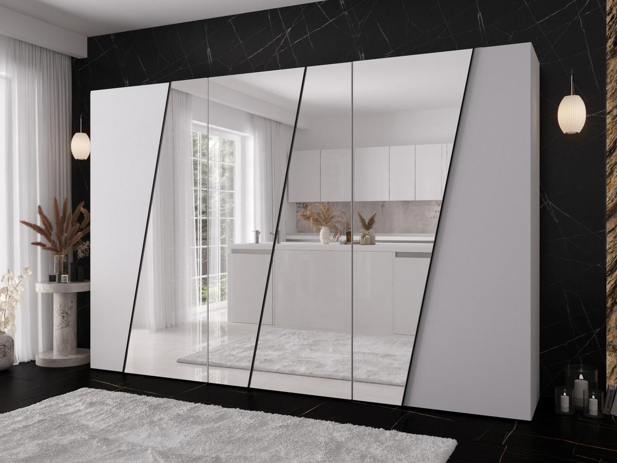 DREHTÜRENSCHRANK Zen 4L 300 cm - Schwarz/Weiß, Holzwerkstoff/Kunststoff (300/202/50cm) - MIRJAN24