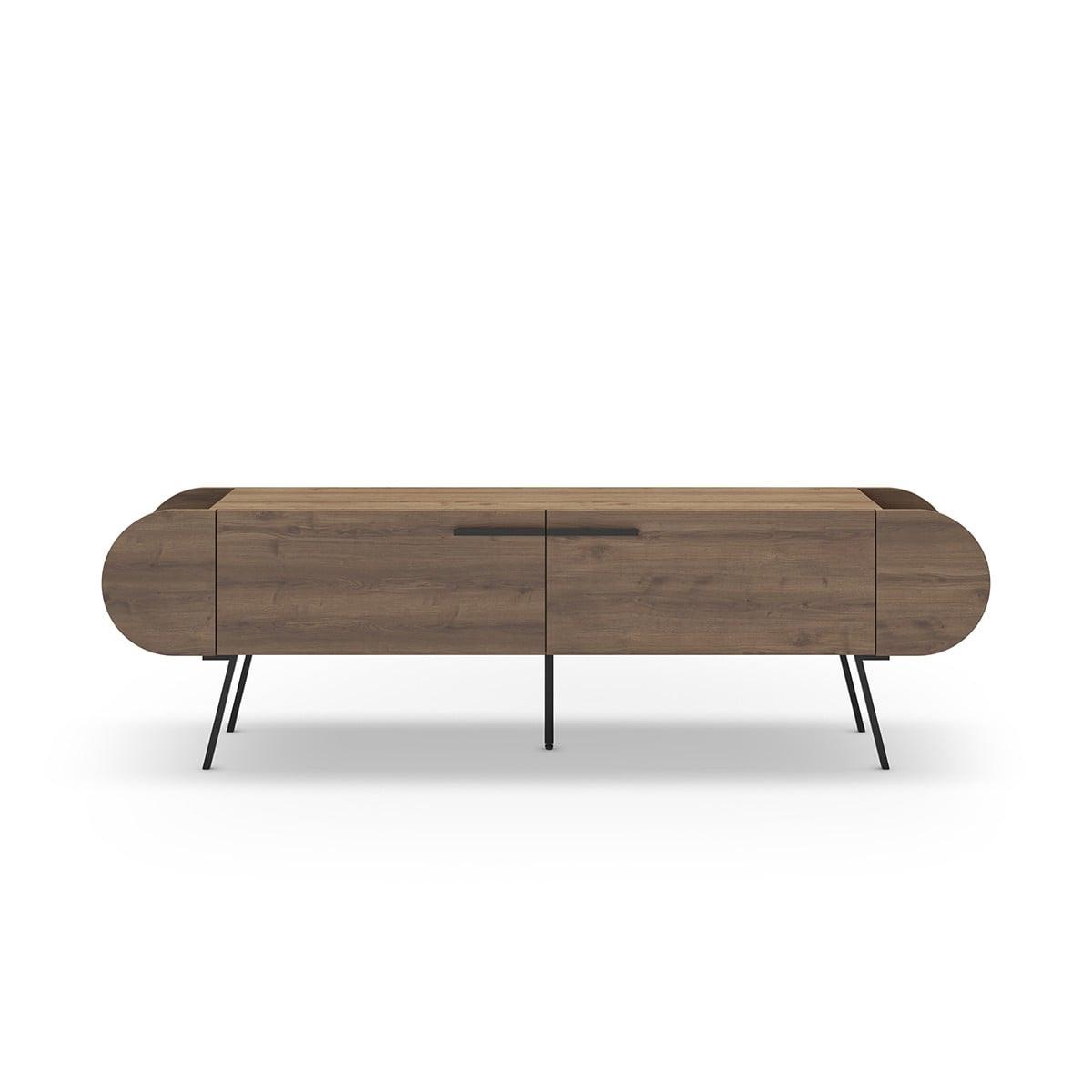 TV-MÖBEL 2 Türen mit Metallfüßen B194,5 cm - SALUSO - Nussbaumfarben, Holzwerkstoff (37.6/57.7/16cm) - Calicosy