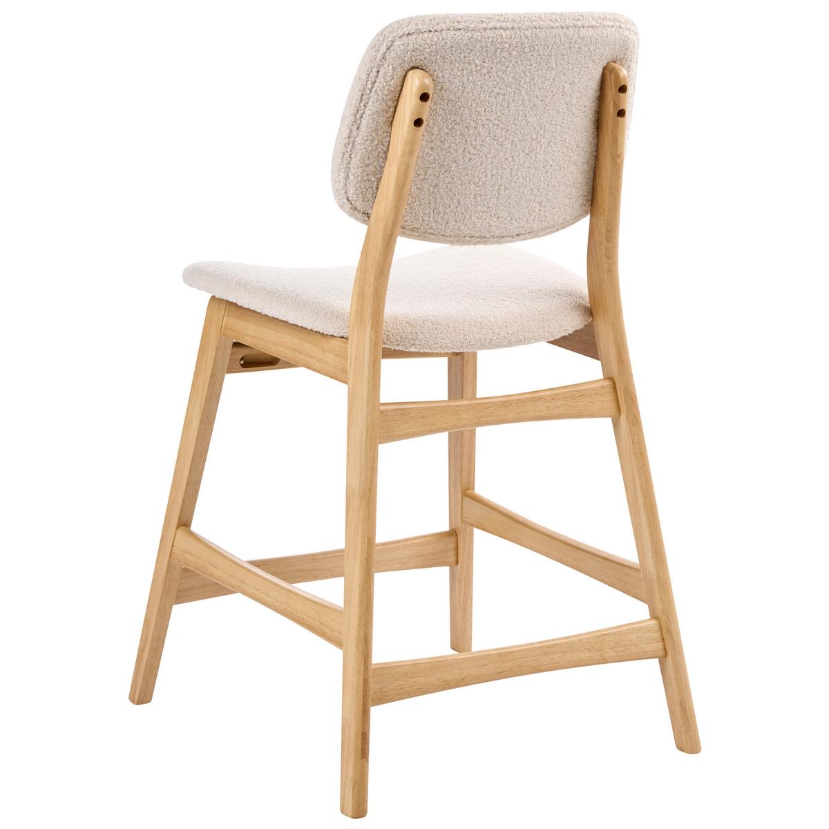 BARSTUHL 2er-Set Bouclé Hellbraun/Beige Elaine - Beige, Textil (53/98/62cm) - Beliani