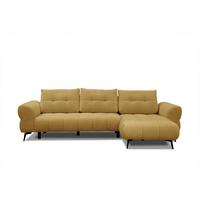 ECKSOFA SALVINI 4-Sitzer, honig - Schwarz/Honig, Holzwerkstoff/Textil (292/158cm) - Wozimo