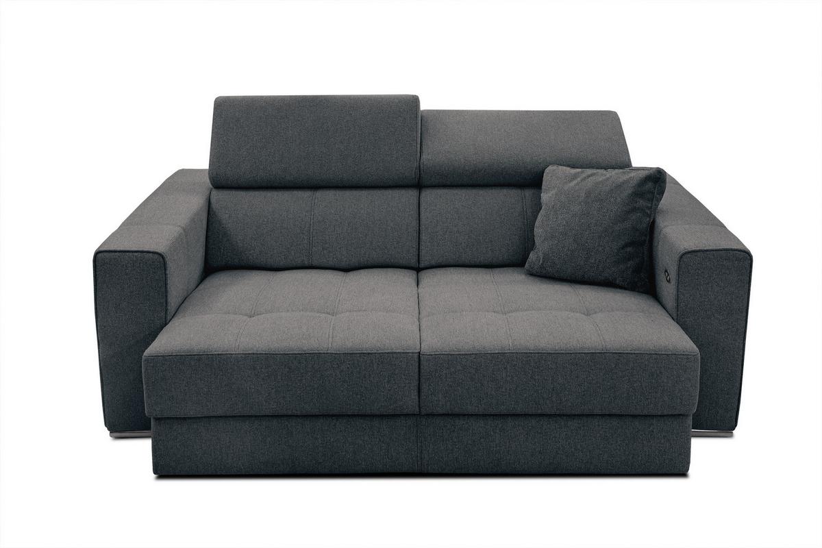 SOFA QUARTZ 3-Sitzer mit Ausziehsitz, dunkelgrau - Dunkelgrau, Holzwerkstoff/Textil (202/80/102cm) - Wozimo