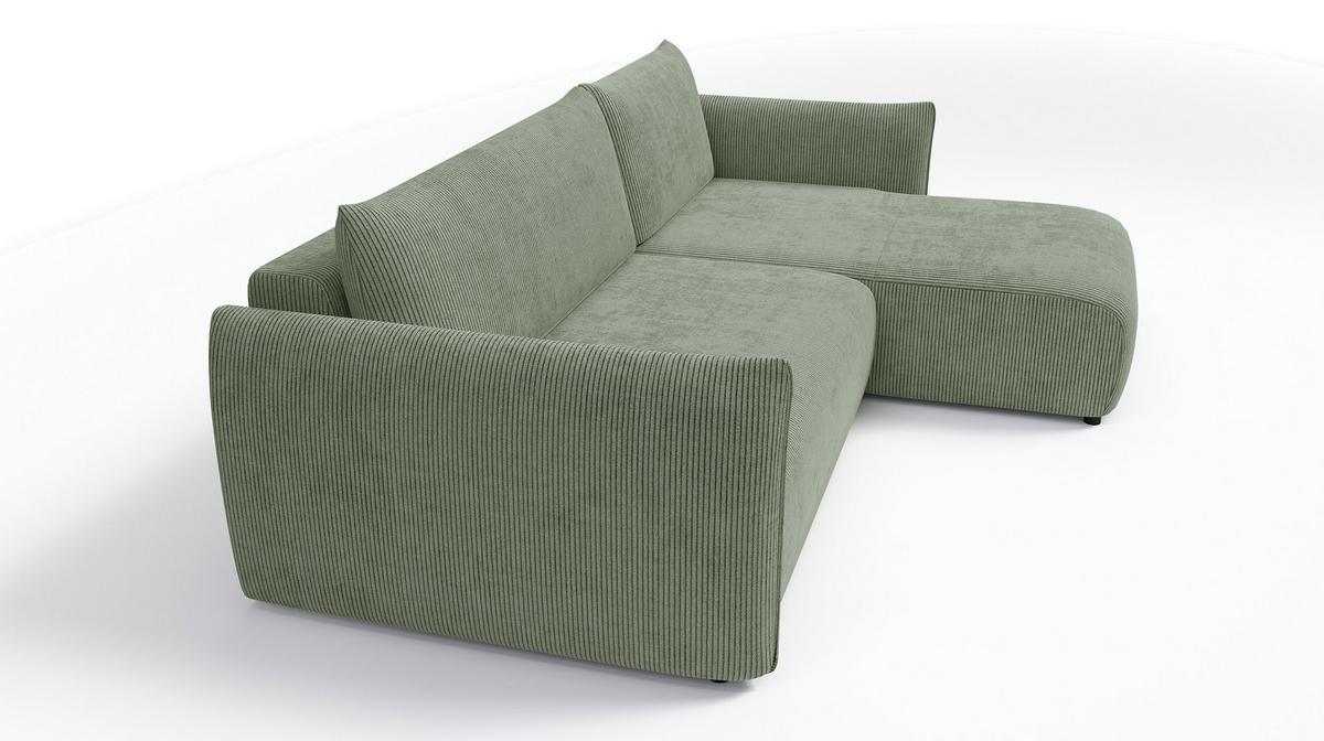 ECKSOFA TAUER 3-Sitzer links, mint - Schwarz/Grün, Holz/Textil (248/173cm) - Wozimo