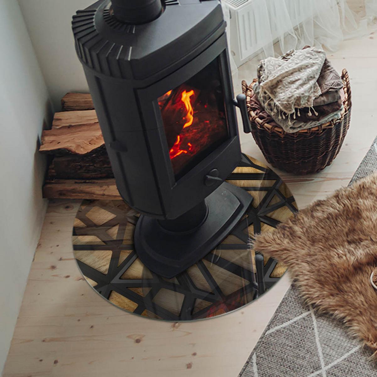 GLASPLATTE für Kamin Ø 60 cm - Braun, Glas (60/60/0.4cm) - TULUP