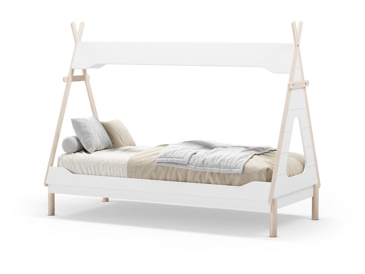TIPIBETT Nora Weiß 210/104/165 cm - Weiß, Holz (190/90cm) - Calicosy