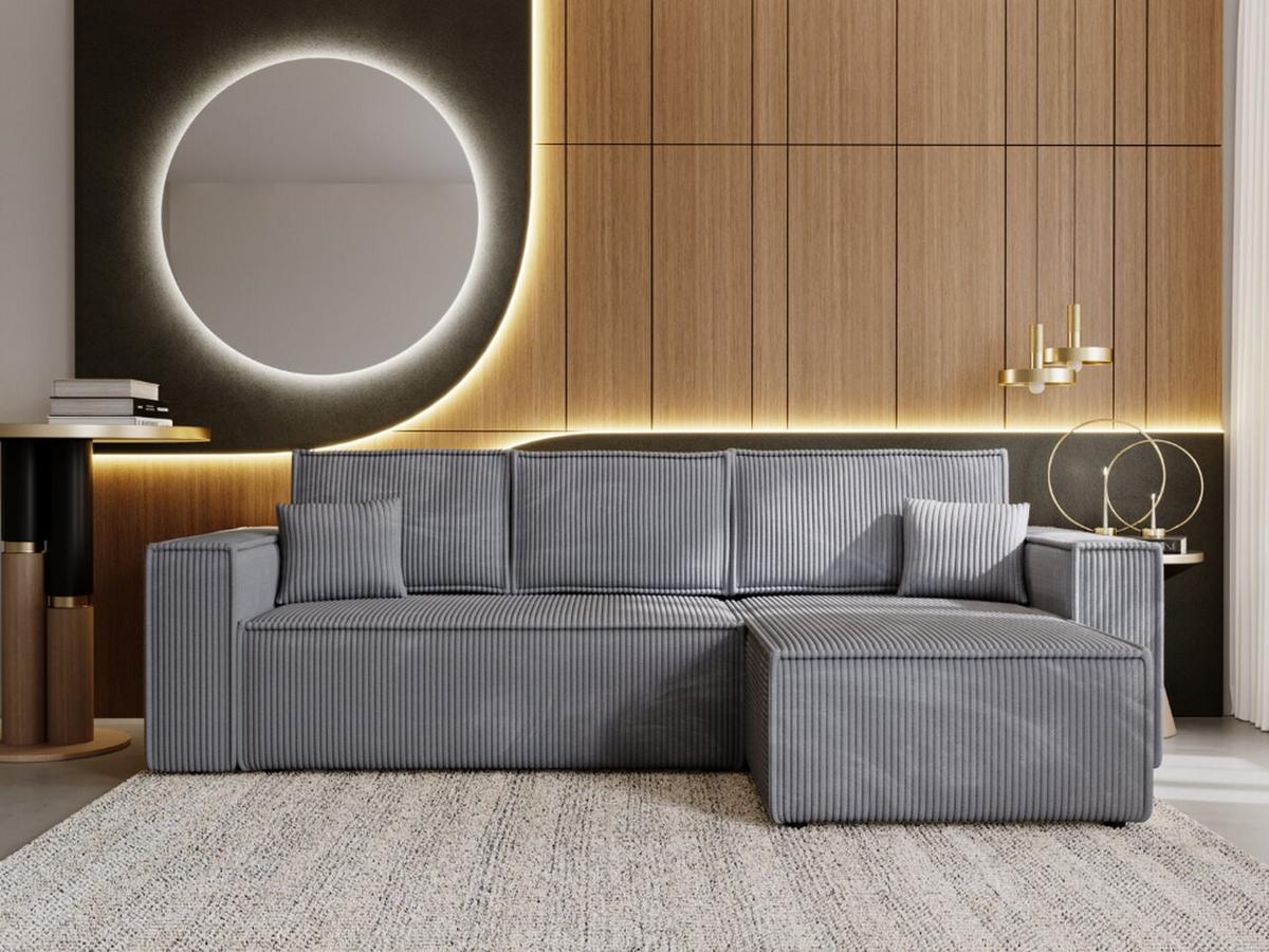 ECKSOFA Prato XL Dunkelgrau - Dunkelgrau/Schwarz, Holz/Kunststoff (280/170cm) - Graingold