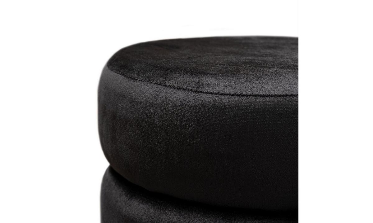 HOCKER LUCIA 38/38/42 cm Schwarz - Goldfarben/Schwarz, Textil/Metall (38/42/38cm) - Lookway