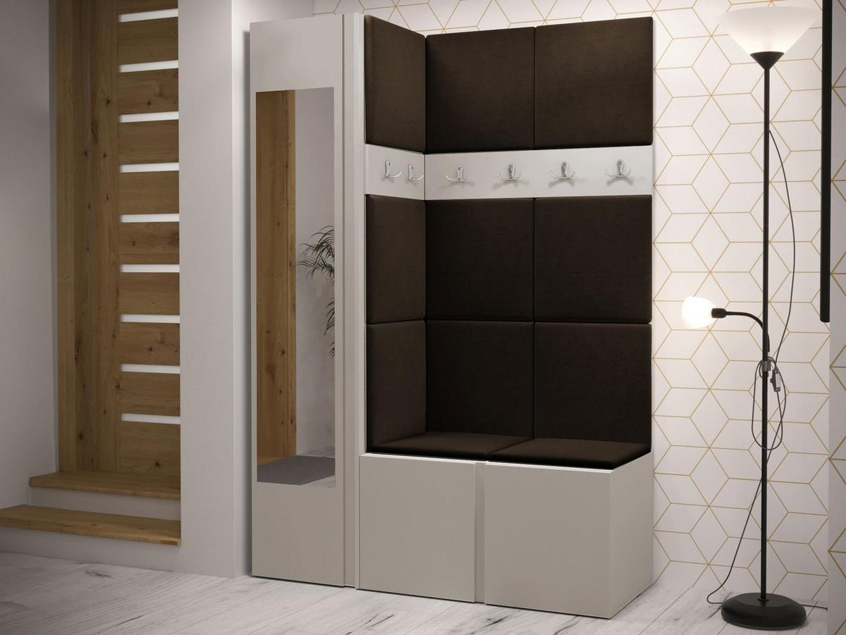 GARDEROBEN-SET Orion X - Kaschmir/Braun, Holzwerkstoff/Kunststoff (124/186/46cm) - MIRJAN24