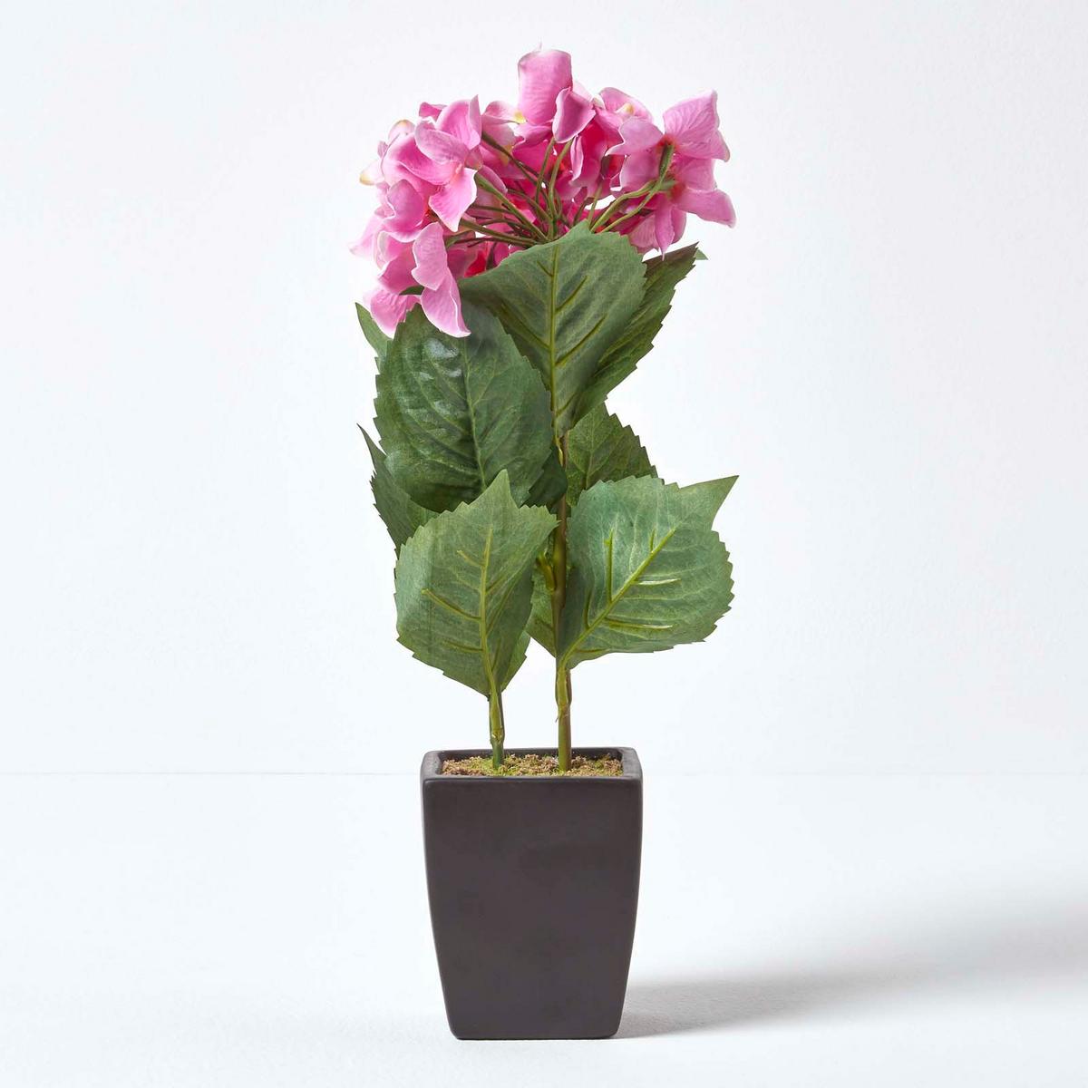 KUNSTBLUME Hortensien rosa im Deko-Topf, 38 cm - Rosa, Kunststoff (38cm) - Homescapes