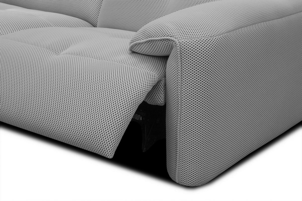 ECKSOFA TRENTO 4-Sitzer mit 1 Relaxfunktion, grau - Schwarz/Grau, Holzwerkstoff/Kunststoff (165/262cm) - Wozimo