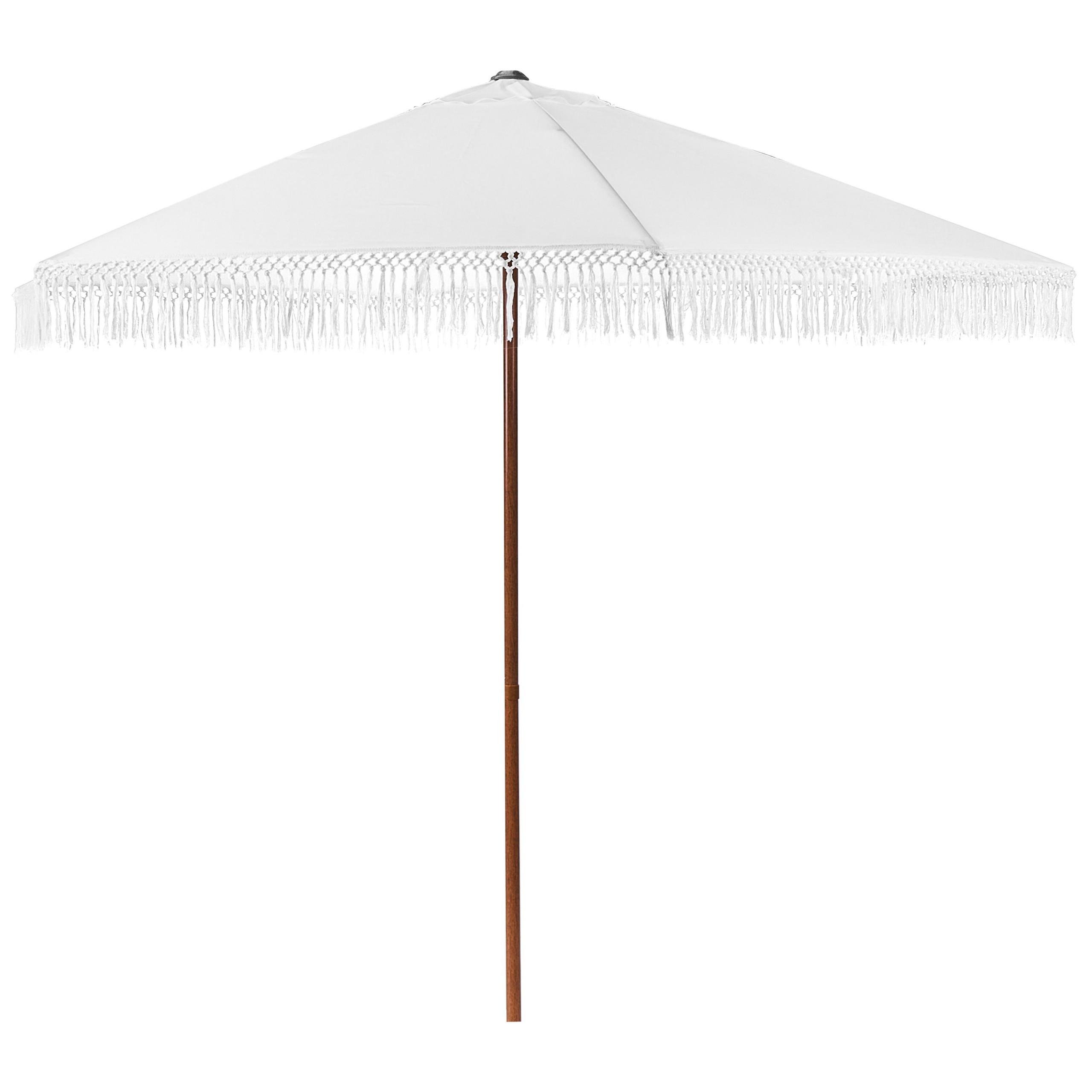 MARKTSCHIRM 258 cm Weiß Murasa - Weiß/Braun, Textil (258/258cm) - Beliani