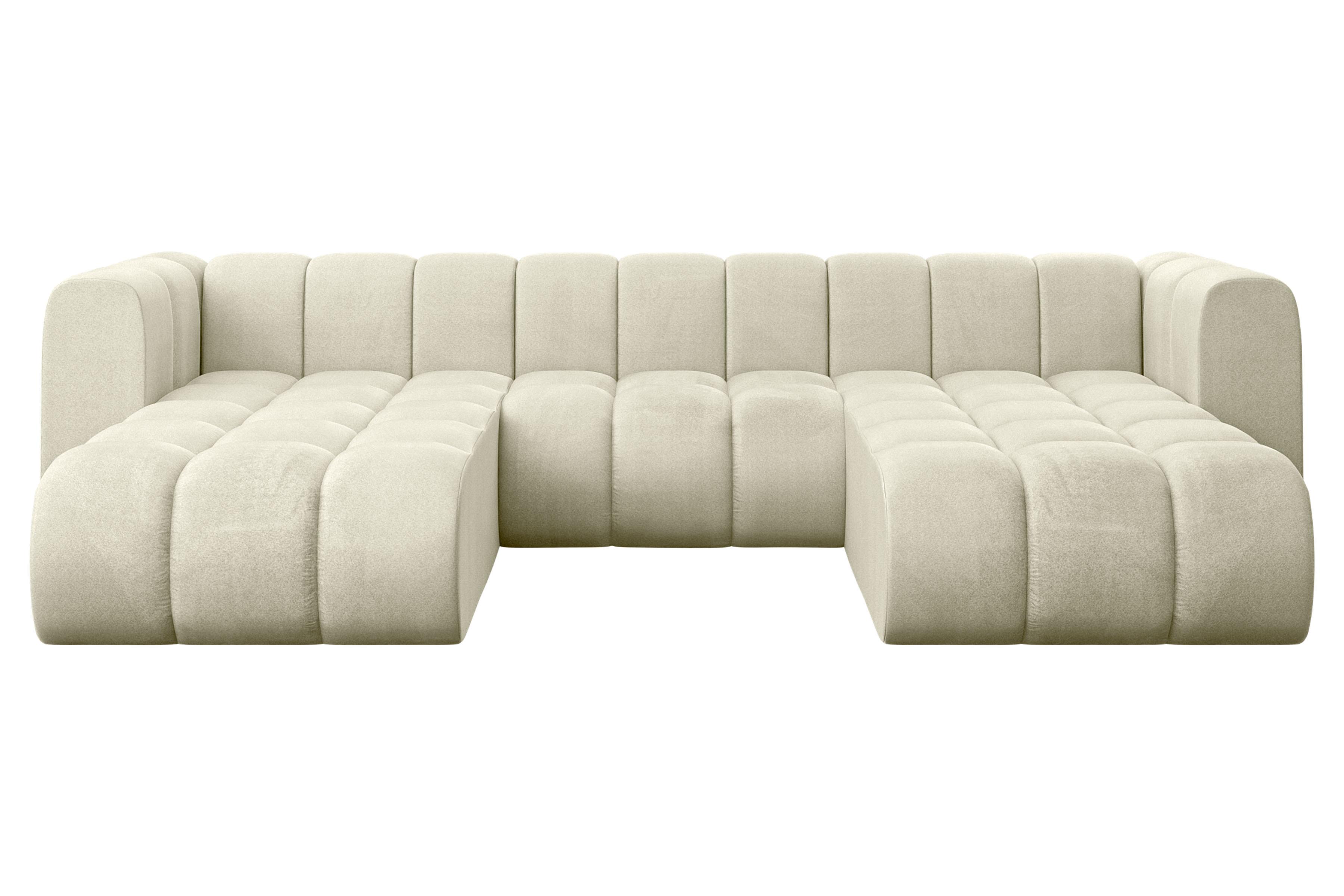 WOHNLANDSCHAFT modulares Sofa Joren-U1 - 319x177x70 cm Beige - Beige, Holzwerkstoff/Textil (319/70/177cm) - ALTDECOR