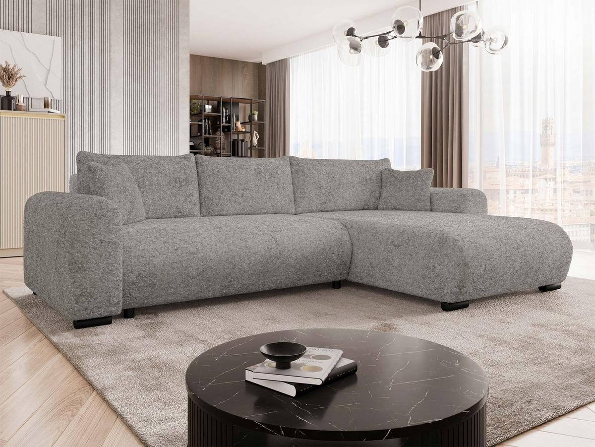 ECKSOFA Merkos - Alufarben/Schwarz, Holz/Textil (285/188cm) - MIRJAN24