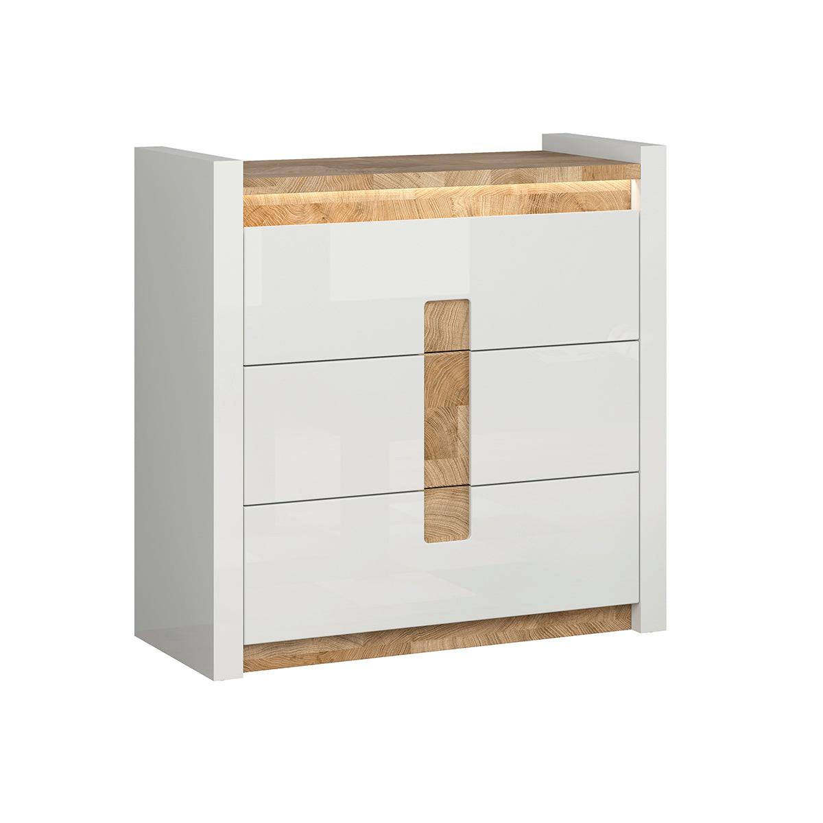 KOMMODE Helios Weiß und Holz - Weiß, Holzwerkstoff (97/96.5/41cm) - Petits-meubles