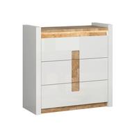 KOMMODE Helios Weiß und Holz - Weiß, Holzwerkstoff (97/96.5/41cm) - Petits-meubles