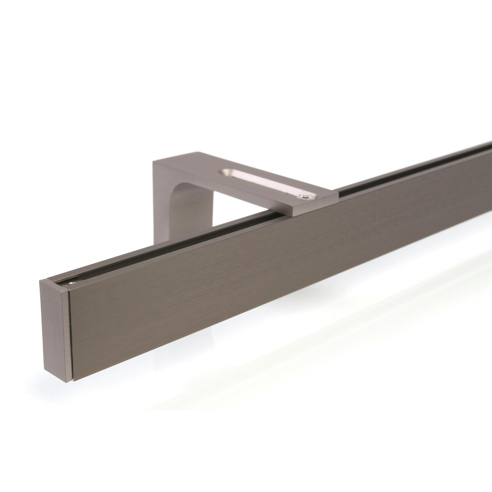 GARDINENSCHIENE Innenlauf auf Maß 1-lauf Loft Deckenmontage 440cm - Edelstahlfarben, Metall (440cm) - Deco-Raum