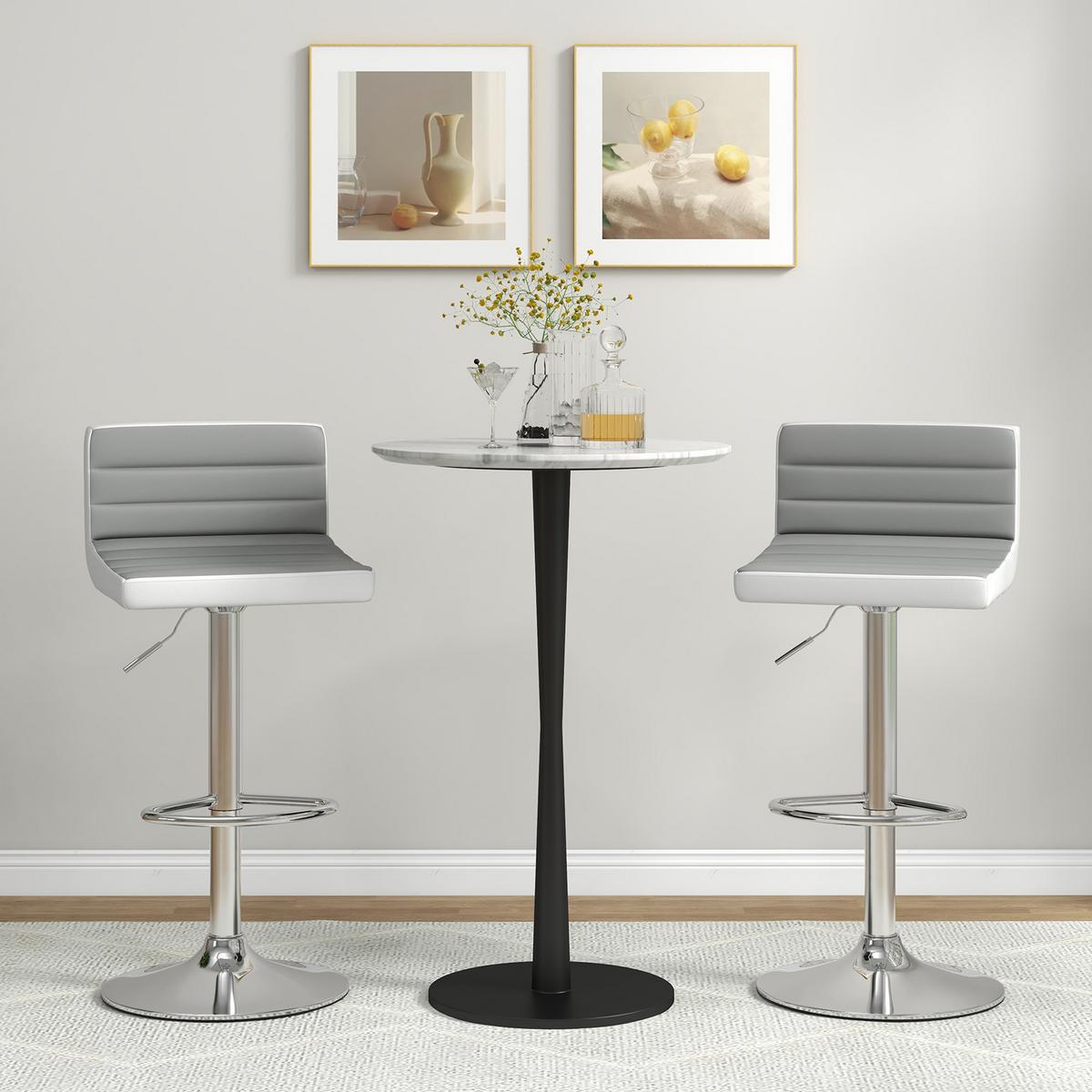 BARHOCKER Grau(2er-Set) - Grau, Metall (42/102/37cm) - COSTWAY