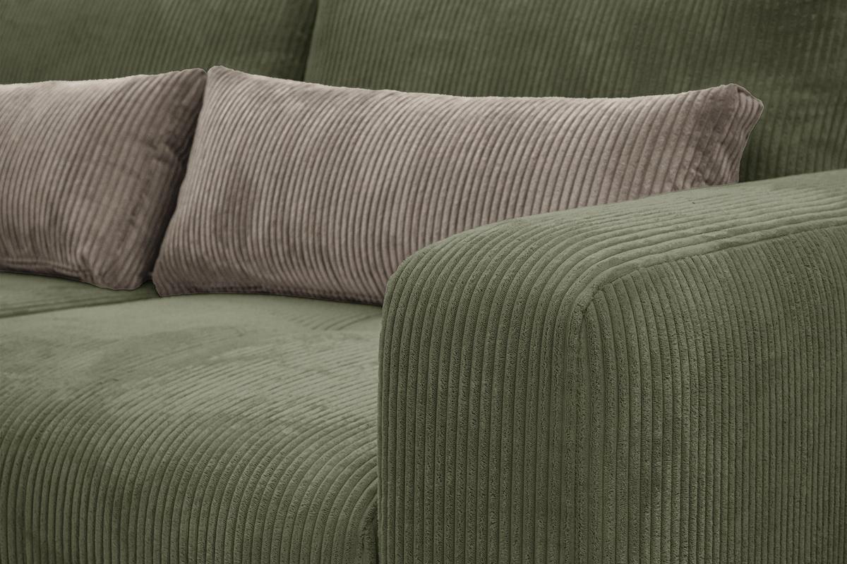 SOFA OLI 3-Sitzer, olivgrün - Olivgrün, Holz/Textil (208/91/108cm) - Wozimo