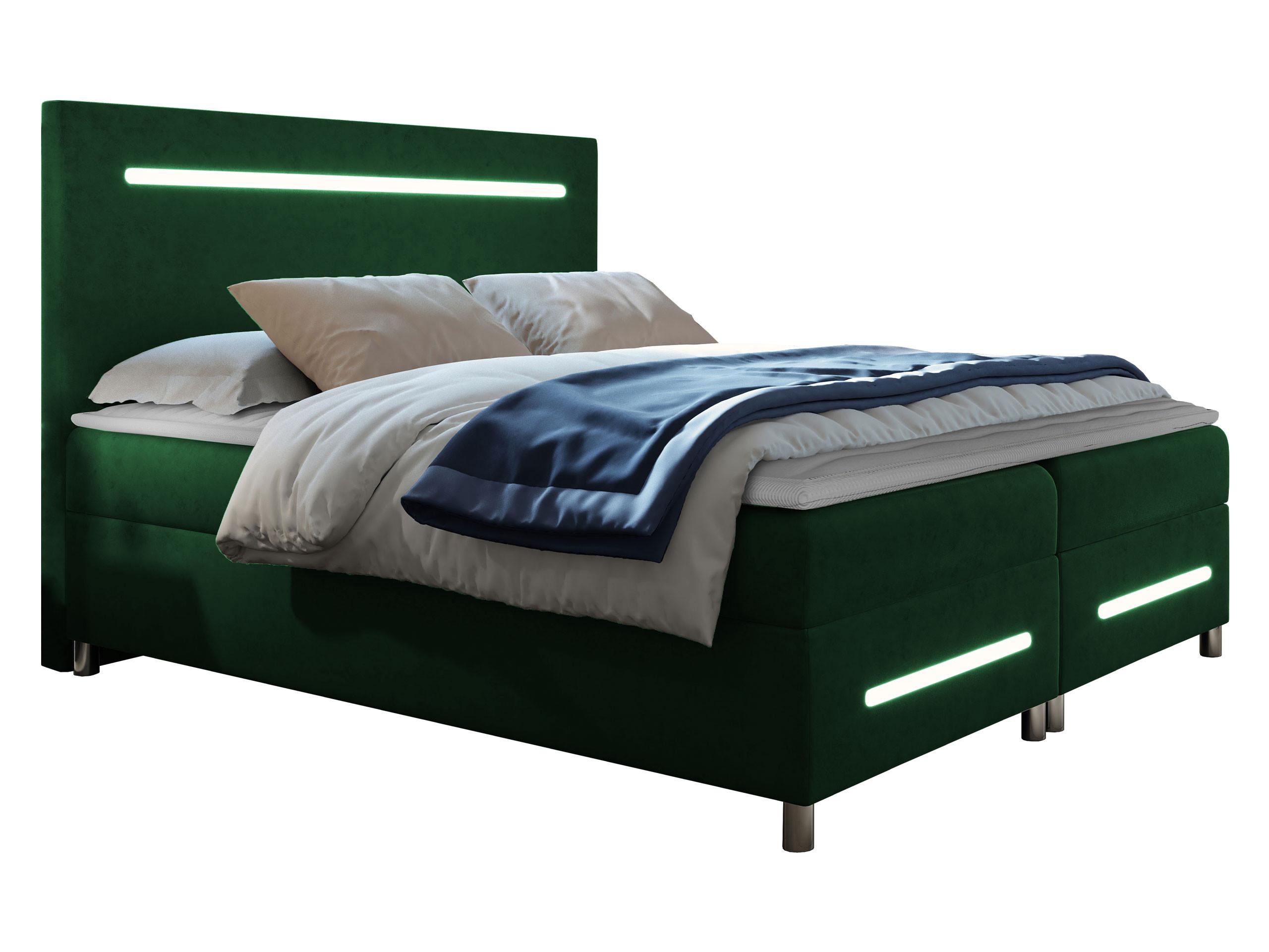 BOXBETT Enter LED - H3 - Smaragdgrün, Holz (160/200cm) - MIRJAN24