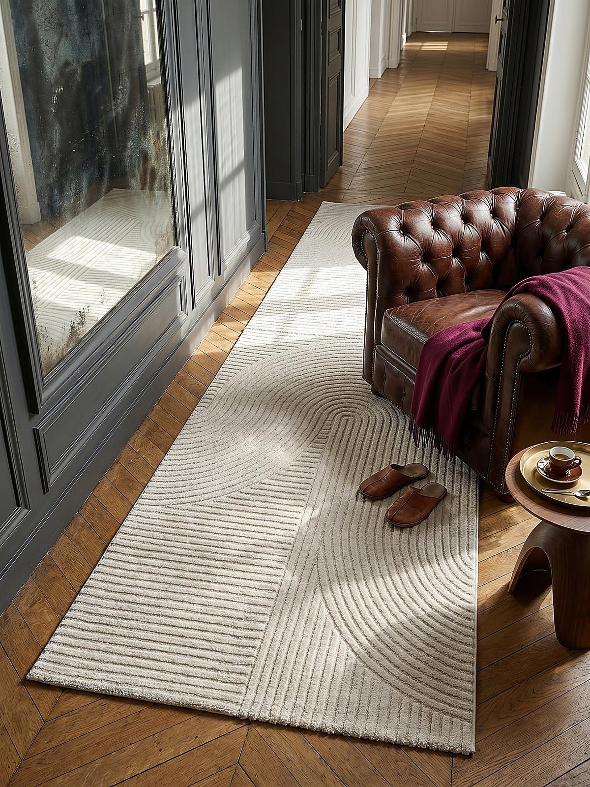 TEPPICHLÄUFER Geometrisch CETINA Polypropylen Creme 80 x 300 cm - Beige, Textil (80/300cm) - KADIMA DESIGN