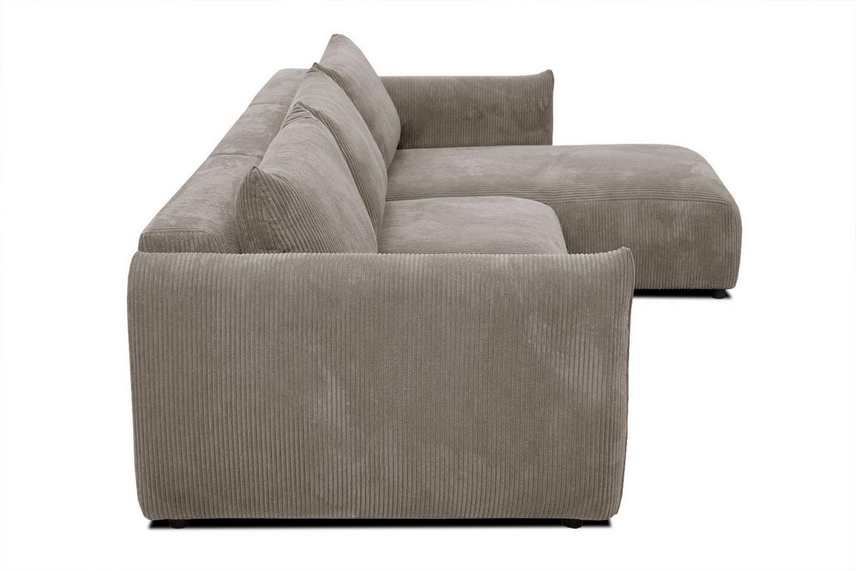 ECKSOFA TAUER 5-Sitzer, taupe - Taupe/Schwarz, Holzwerkstoff/Kunststoff (294/173cm) - Wozimo