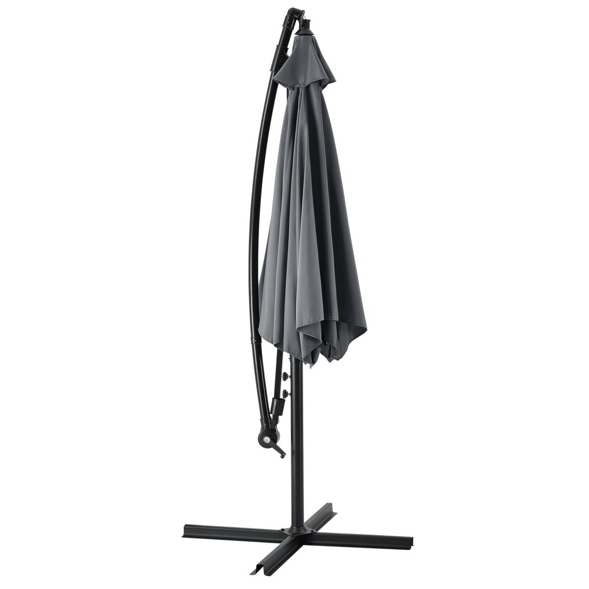 AMPELSCHIRM Budva - Grau, Textil/Metall (290/270cm) - casa.pro
