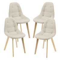 ESSZIMMERSTUHL Kopparberg 4er-Set - Beige, Textil (53/86/47cm) - [en.casa]