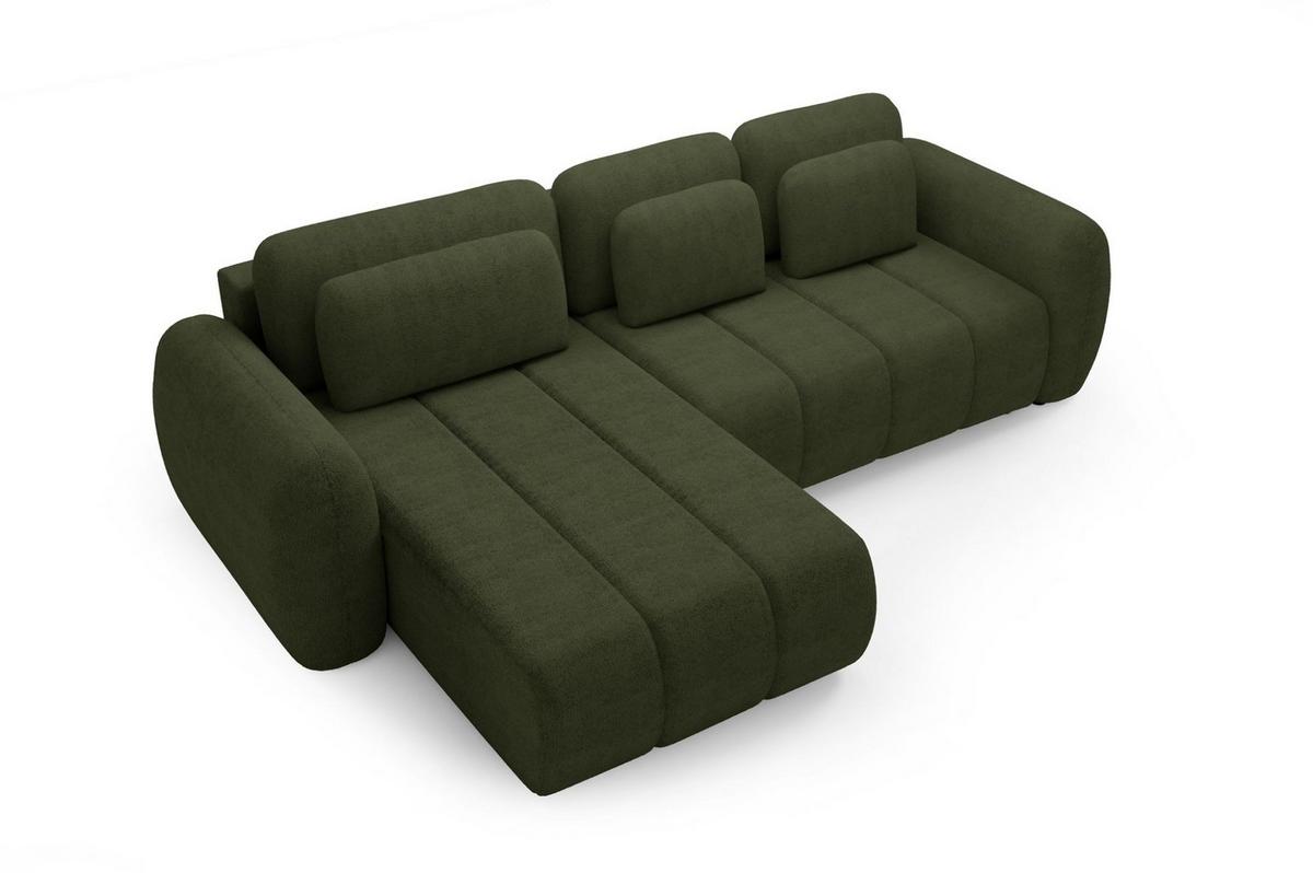 ECKSOFA Caria Mit Schlaffunktion - Grün, Holzwerkstoff/Textil (304/190cm) - Fun Möbel