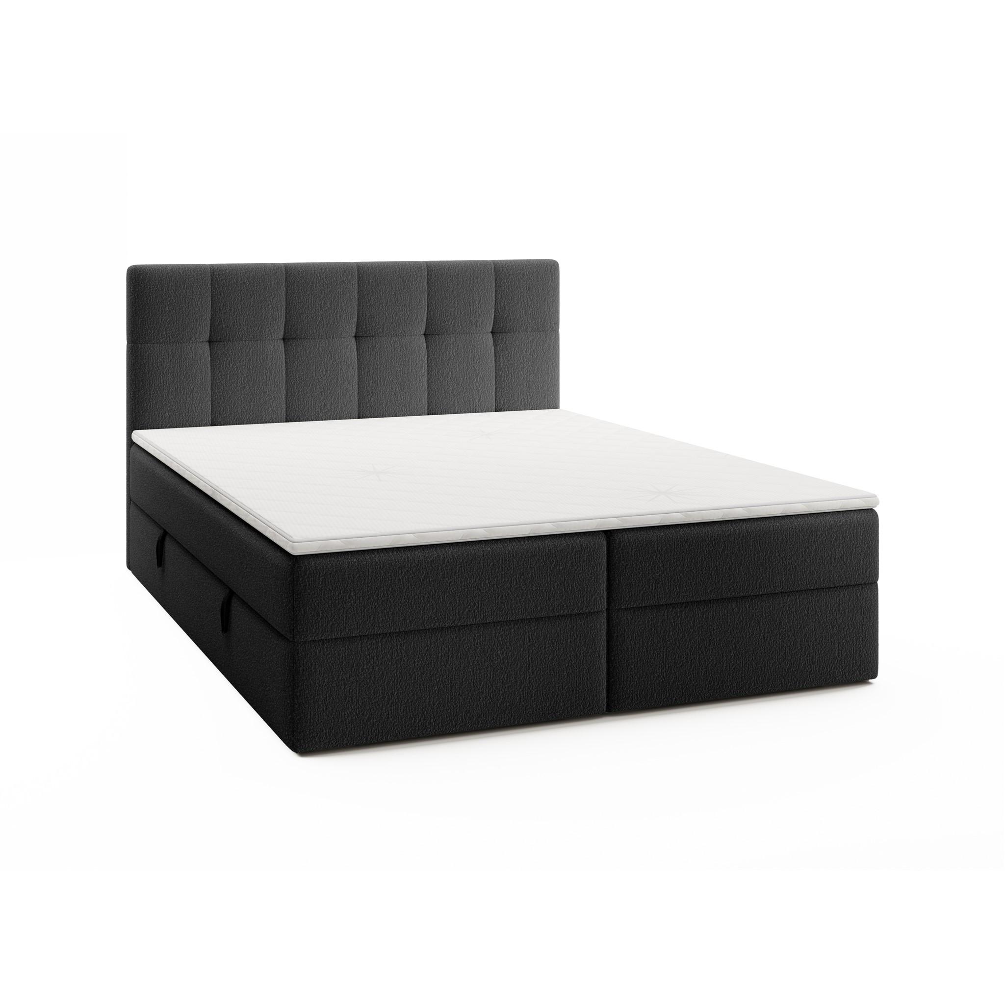 BOXBETT Arturo In Freya - Schwarz, Holzwerkstoff/Textil (160/200cm) - Fun Möbel