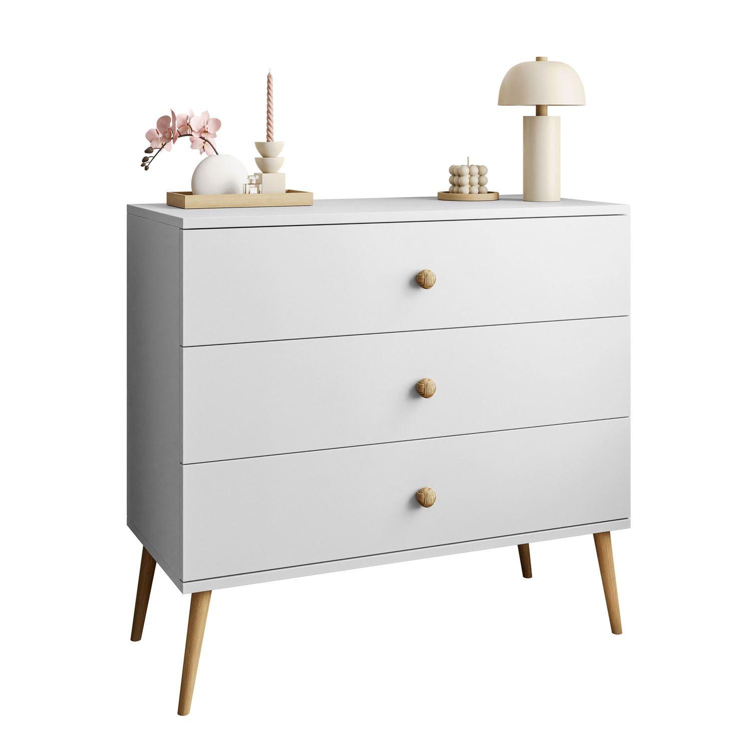 KOMMODE mit Schubladen HARMONY Weiß - Weiß, Holzwerkstoff (100/85/41cm) - Lookway