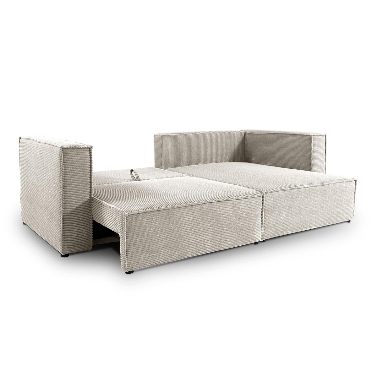 SOFA Jimmy 3 Sitzplätze Weiß-Beige - Weiß, Holz (245/77/148cm) - Petits-meubles