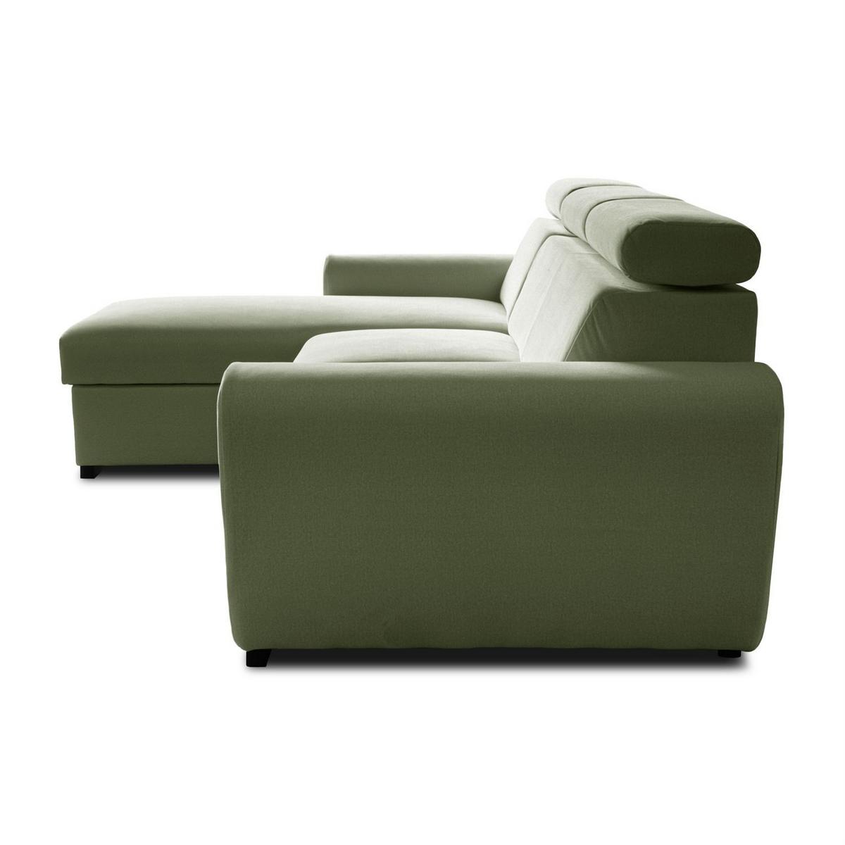 ECKSOFA FALCO mit Schlaffunktion Elli 36 - Grün, Textil (253/174cm) - Lookway