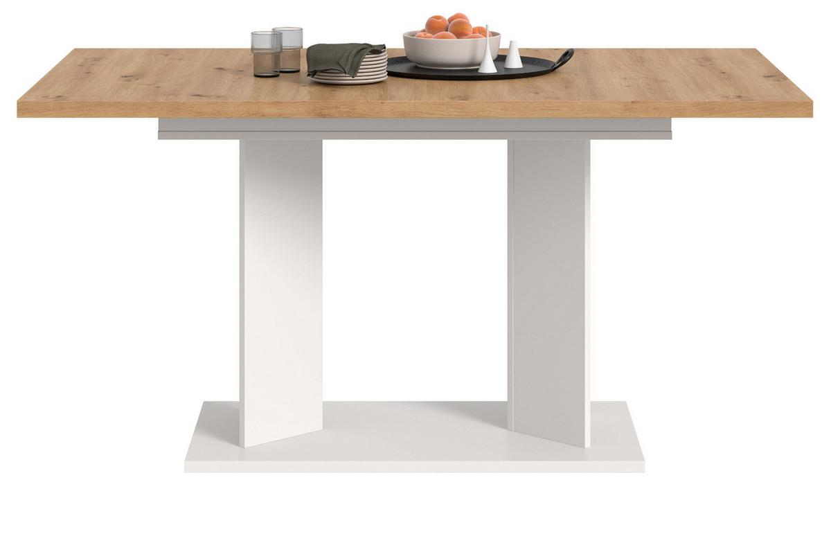 ESSTISCH Eiche Artisan, weiß 150 - 190 x 90 cm, Küchentisch ausziehbar - Eiche Artisan/Weiß, Holzwerkstoff (90/150/76cm) - Inn.Furn