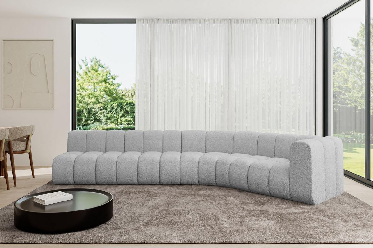 ECKSOFA modulares Sofa Karex-L2 - 399x194x70 cm Hellgrau - Hellgrau, Holzwerkstoff/Textil (399/194cm) - ALTDECOR