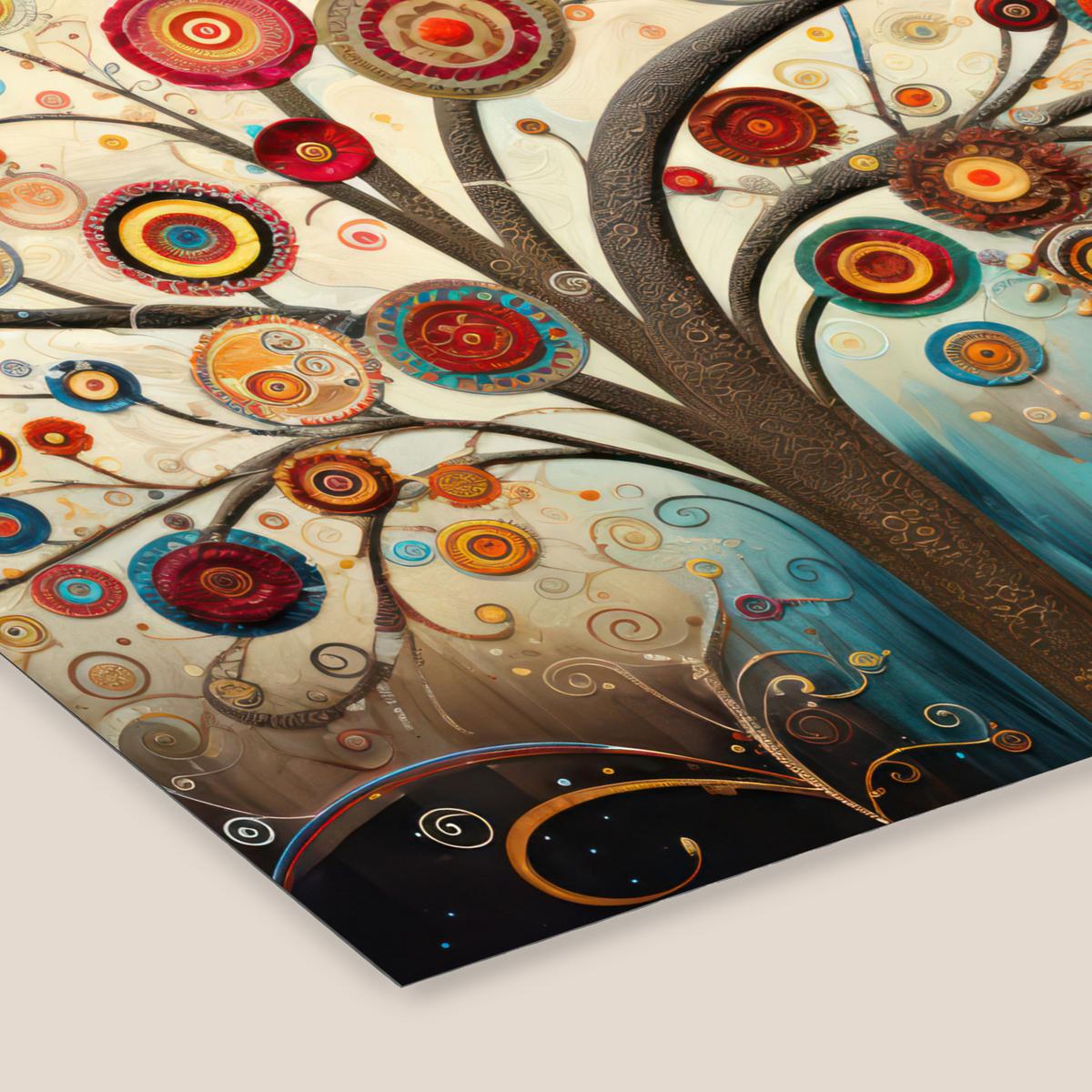 POSTER MIT RAHMENGERAHMTES BILD Baum - Baum des Lebens - Farbe 40x40 cm - Braun, Papier (40/40cm) - MuchoWow