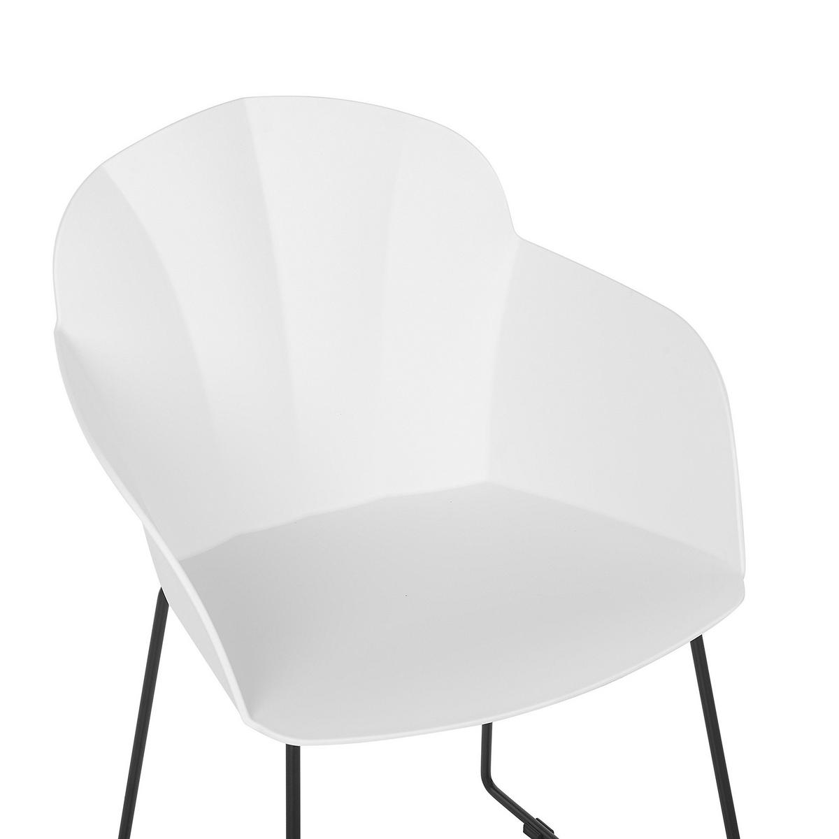 ESSZIMMERSTUHL 2er-Set Kunststoff Weiß Sylva - Weiß, Kunststoff/Metall (58/85/54cm) - Beliani