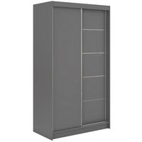 SCHWEBETÜRENSCHRANK 120 - MACEDONIA - Grau - Alufarben/Grau, Holzwerkstoff/Metall (120/216/61cm) - MKS