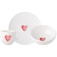 FRÜHSTÜCKSSET SENDING LOVE With Love weiß-rot 3-tlg. - Rot/Weiß, Keramik (2/2/2cm) - Villeroy & Boch