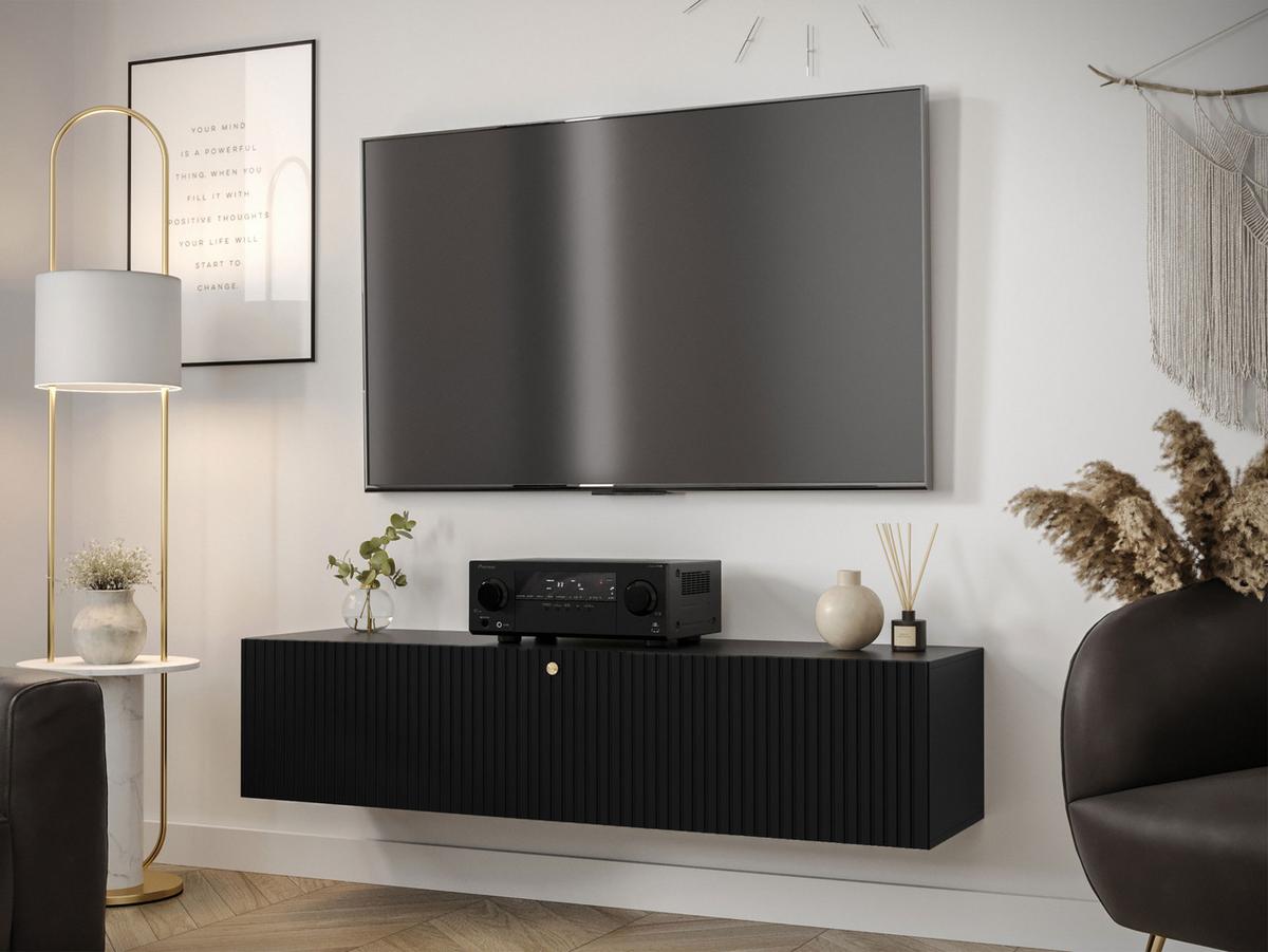 TV-LOWBOARD Waldi Slim I 150 - Schwarz, Holzwerkstoff (150/34/40cm) - MIRJAN24