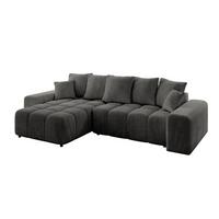 ECKSOFA Ottomane links ENIL-L 297x189x68 Dunkelgrau Velours - Anthrazit, Holzwerkstoff/Kunststoff (297/189cm) - ALTDECOR
