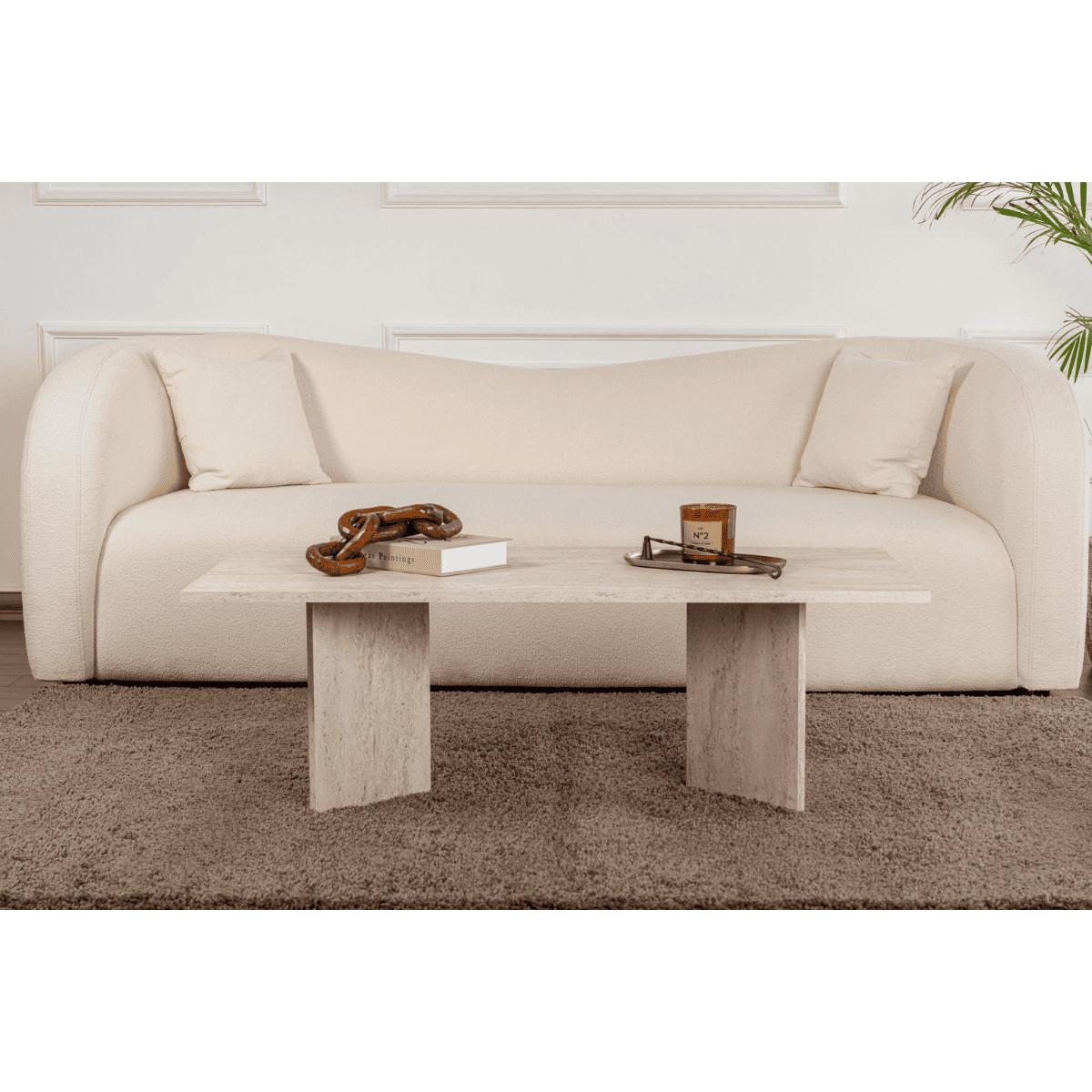 COUCHTISCH mit rechteckiger Platte 119/60/40 cm - Hellbraun, Holzwerkstoff (65/60/40cm) - Calicosy