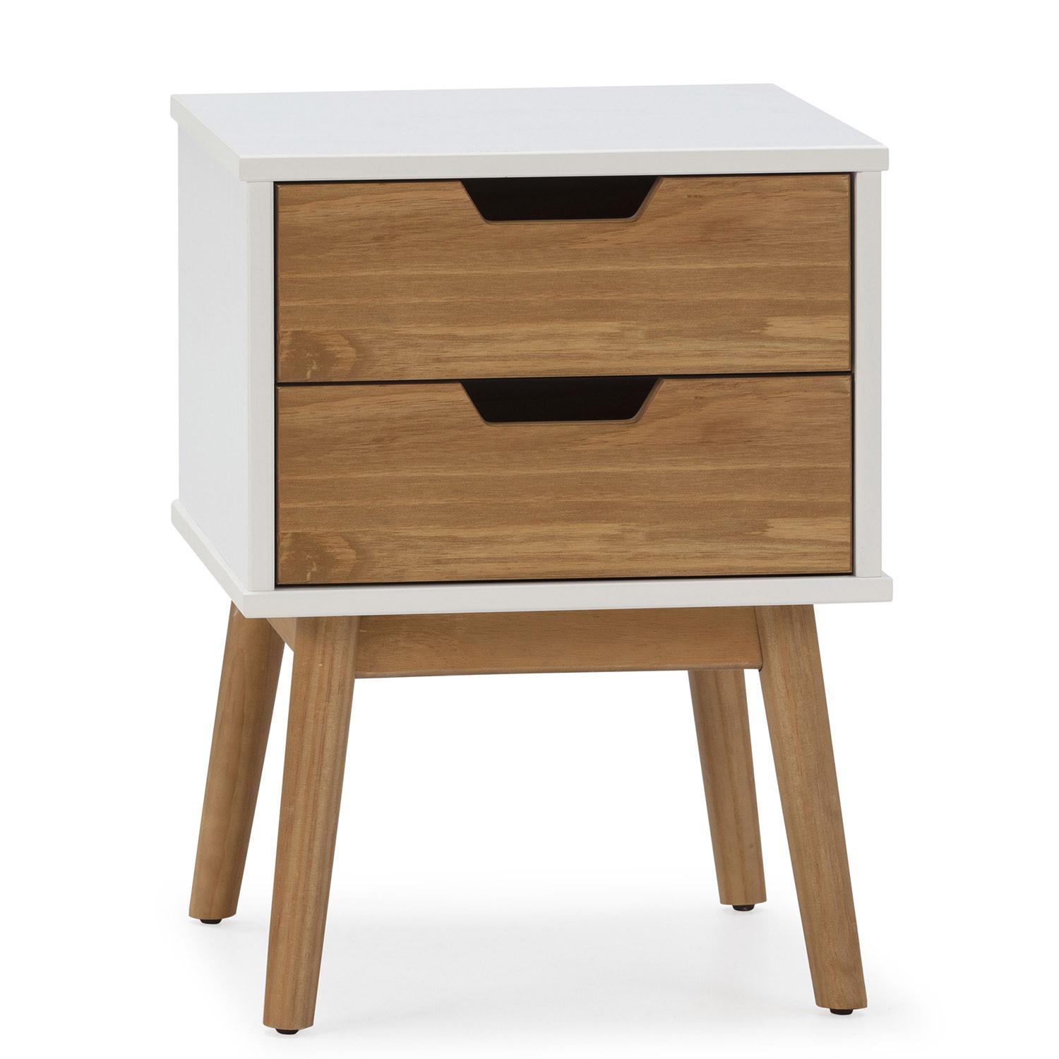 NACHTTISCH Baku 2 Schubladen weiß/Wachs - Weiß, Holz (40/54/40cm) - VS Venta-stock