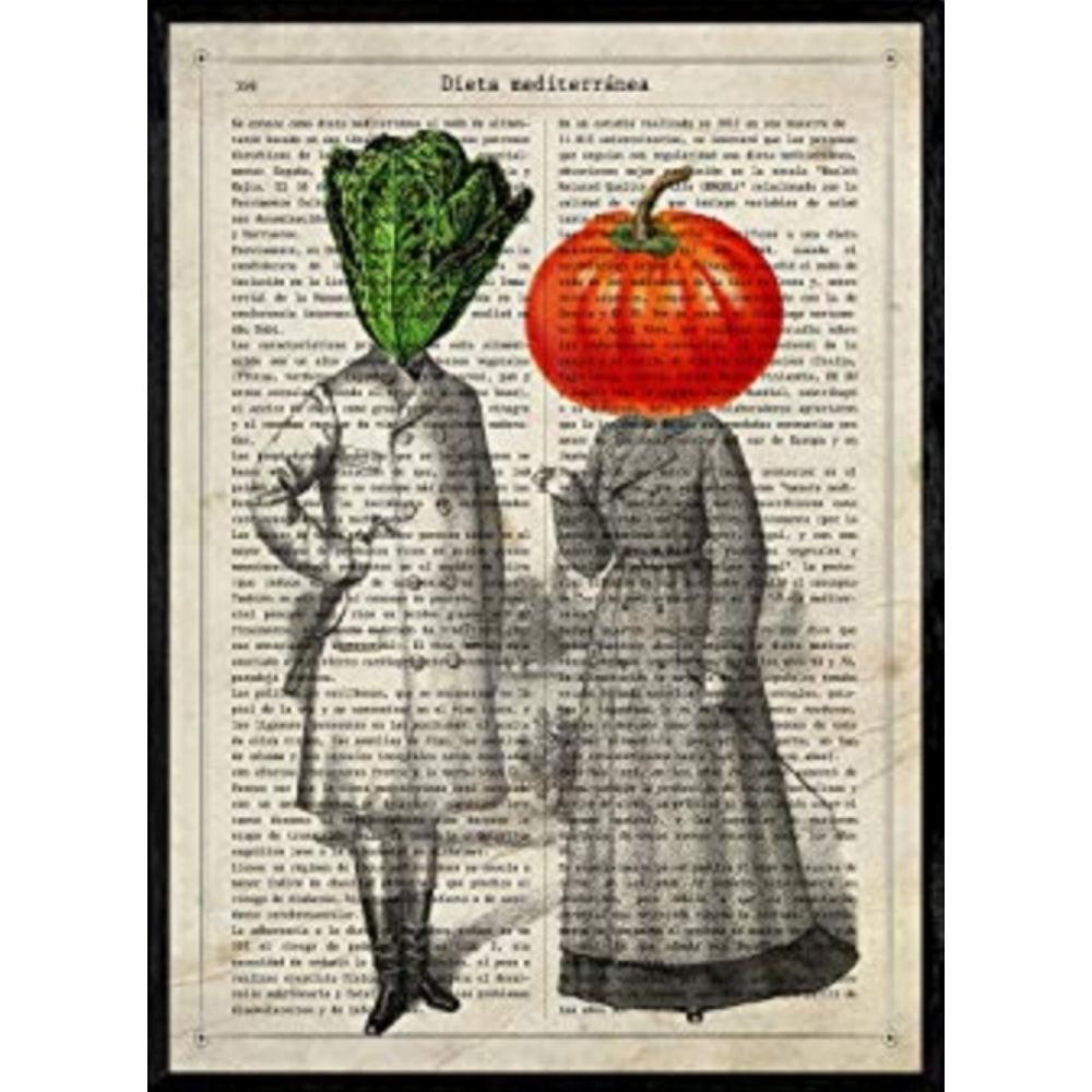 POSTER Menschliches Gemüse – Herr Salat & Tomaten-Miss A4 Rahmenlos - Klar, Papier (29.7/5/21cm) - Nacnic