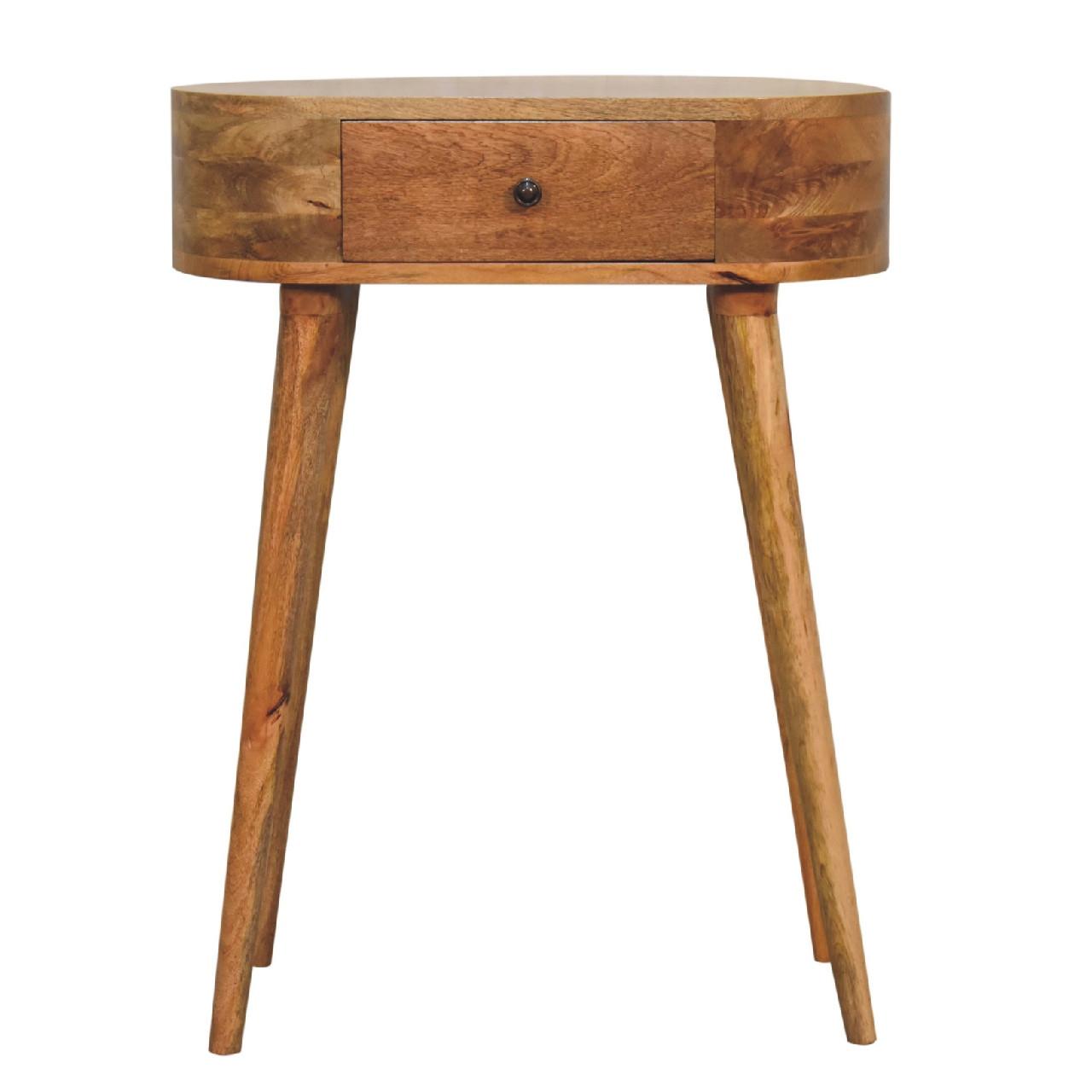 NACHTTISCH aus Massivholz, 1 Schublade, Nordische Beine, Beige - Messingfarben/Braun, Holz/Metall (60/78/30cm) - Artisan Furniture