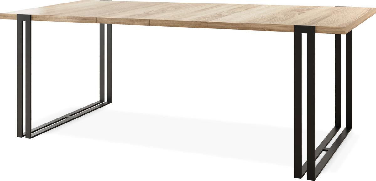 ESSTISCH Marco rechteckig ausziehbar, Sonoma Eiche 160-260/90/76 cm - Schwarz/Sonoma Eiche, Holzwerkstoff/Metall (90/260/76cm) - WFL GROUP