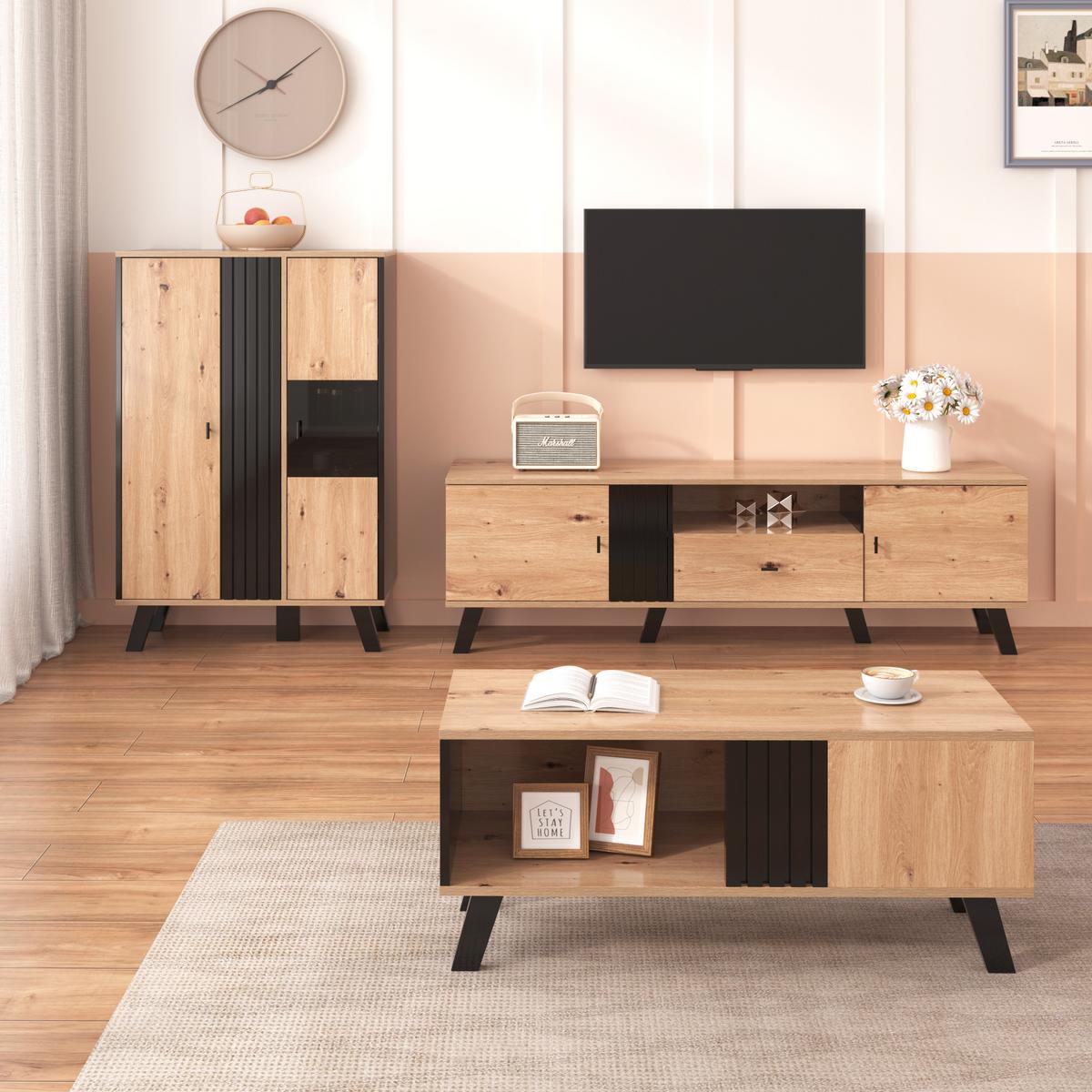 COUCHTISCH Holz - Braun, Holz (100/60/45cm) - Urban Meuble