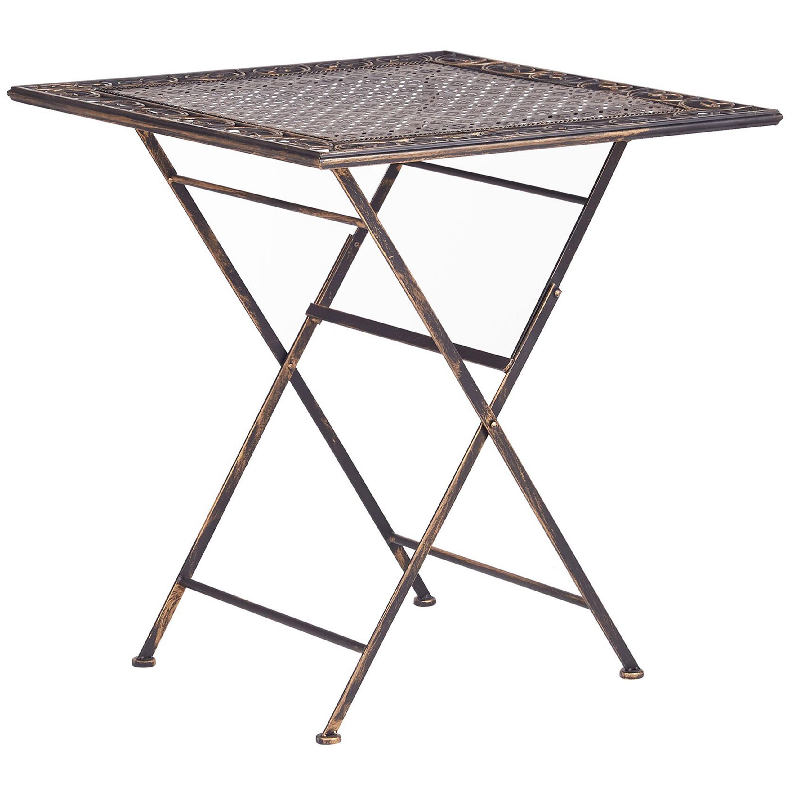 GARTENTISCH 70/70 cm Metall Schwarz Bormio - Goldfarben/Schwarz, Metall (70/70/74cm) - Beliani