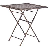 GARTENTISCH 70/70 cm Metall Schwarz Bormio - Goldfarben/Schwarz, Metall (70/70/74cm) - Beliani
