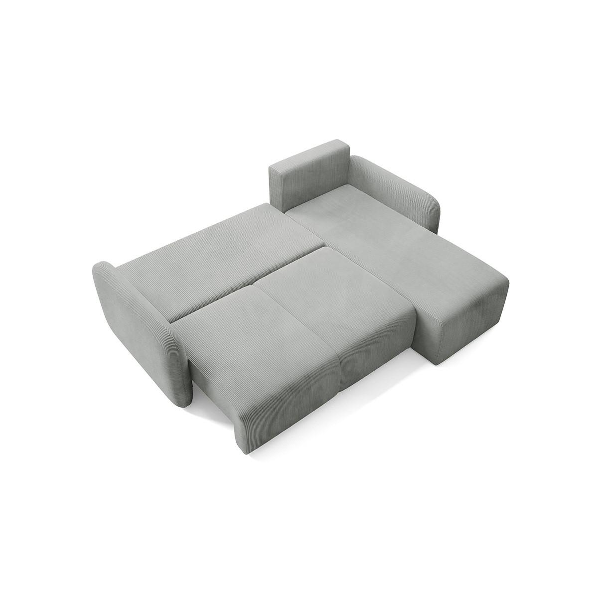 ECKSOFA Dora 3 Sitzplätze Hellgrau - Grau, Holz (245/185cm) - Petits-meubles