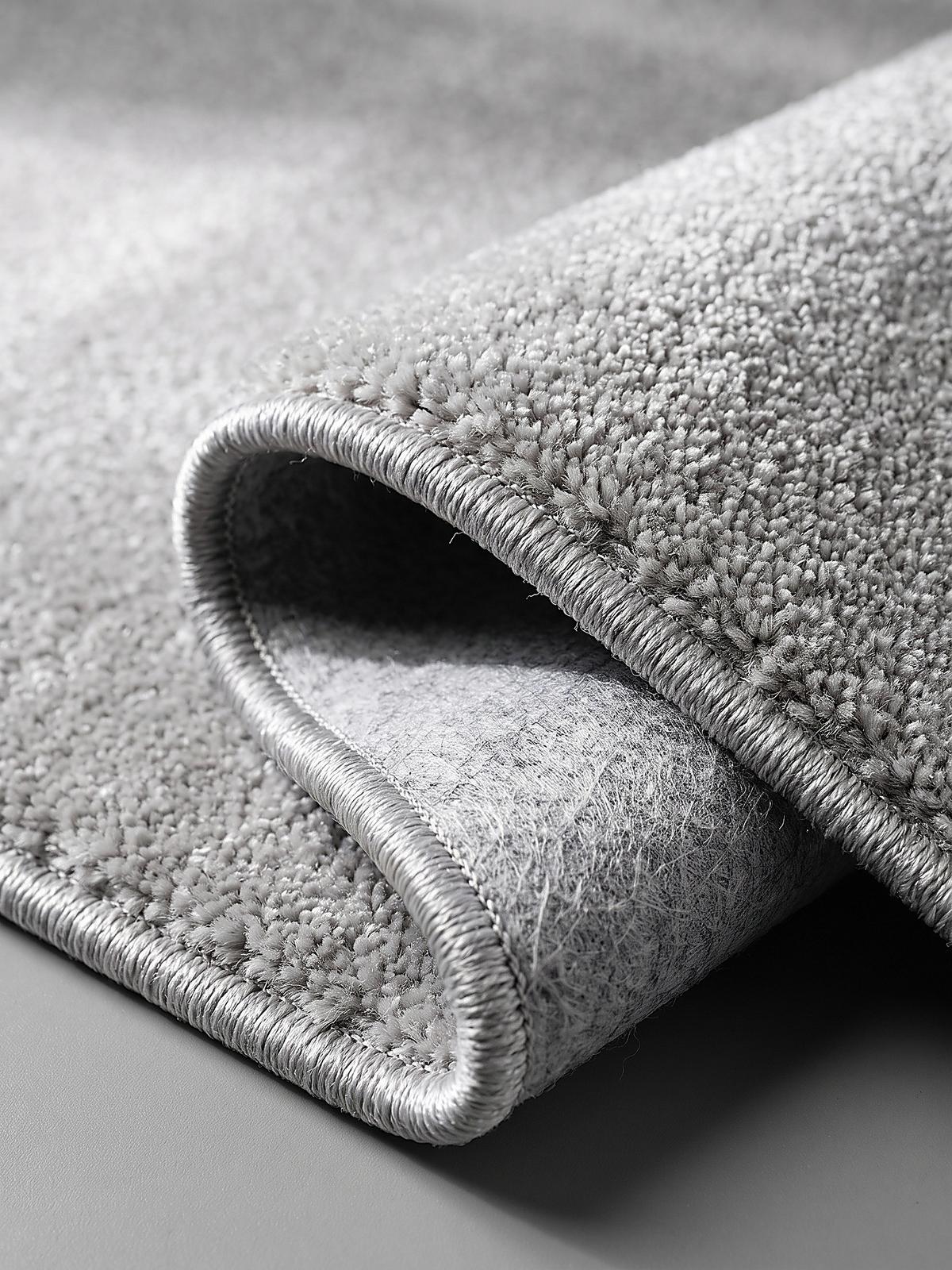 TEPPICH Hochflor BORMIDA Uni Polypropylen Silber Ø 200 cm Rund - Silberfarben, Textil (200/200cm) - KADIMA DESIGN