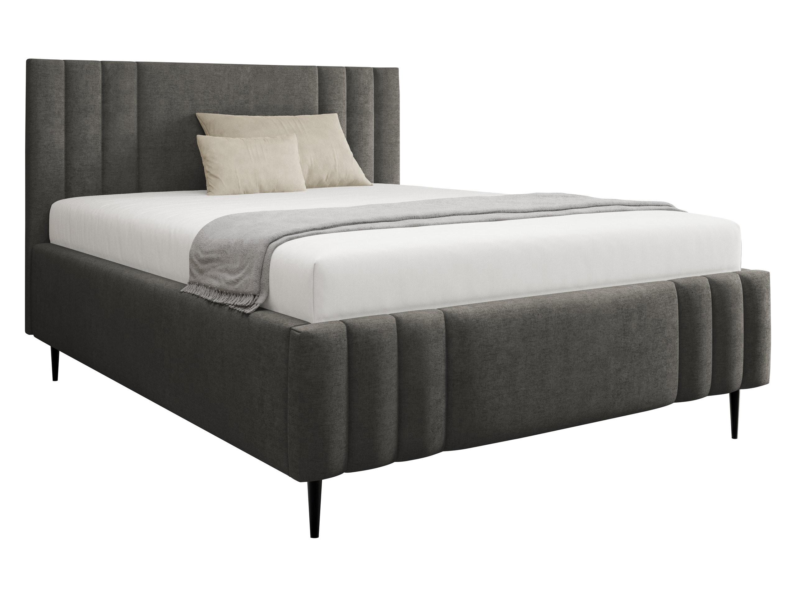POLSTERBETT Ribo Leg - Dunkelgrau/Schwarz, Holz/Textil (160/200cm) - MIRJAN24